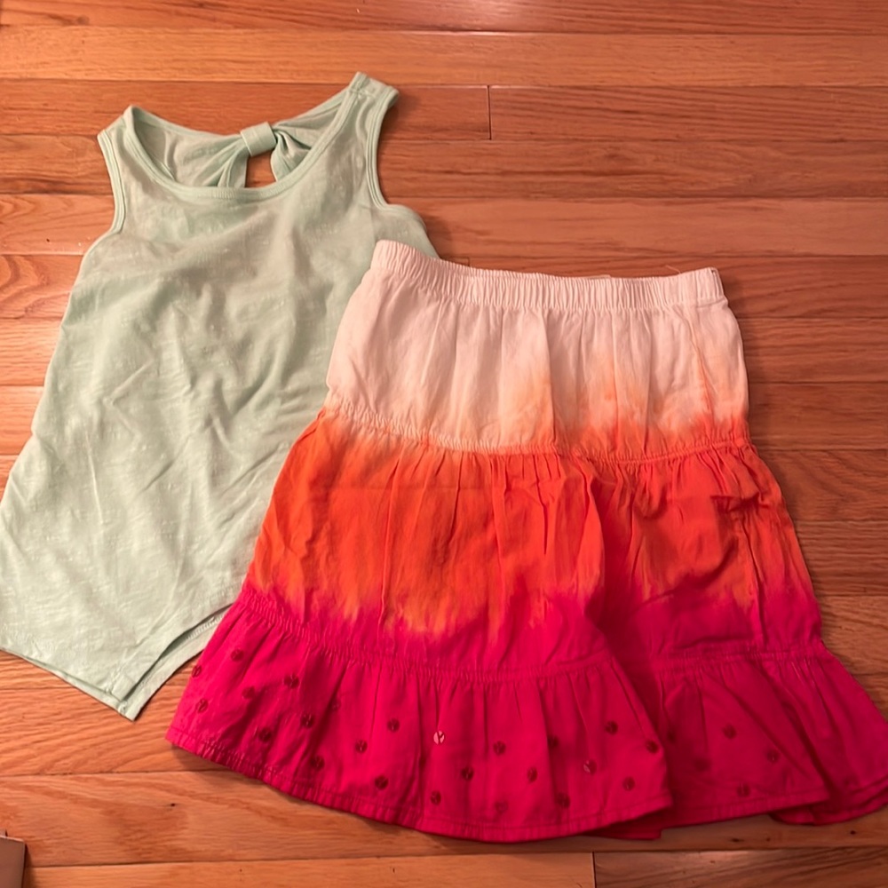 Kids crazy 8 skirt and tank